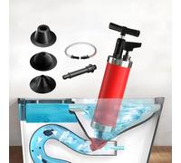 Qcesorib Sturalavandini a Pressione con 4 Ventose, Pompa Stura Scarichi a Pressione con Tubo di Collegamento, Sturalavandino ad Aria Compressa con Manometro Visivo, per WC Lavandino