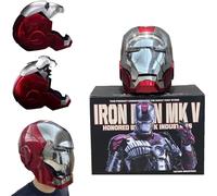 QCFGJBJK Mk5 - Casco elettronico Jarvis, 1:1, indossabile, con controllo vocale inglese, maschera di apertura e chiusura elettrica, con sensore touch, per film e giochi di ruolo, Halloween, cosplay