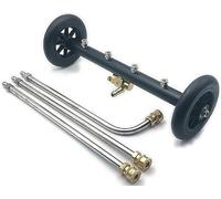 QCHENYI Rondella di pressione sottocarro Attacco 2 in 1 40,6 cm Rondella di pressione Pulitore di Superfici Scopa Acqua, con 3 bacchette di prolunga e accoppiatore a perno Quick Connect per pulizia delle superfici, 4000 PSI