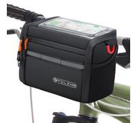 QCHMM Borsa da manubrio per bicicletta, borsa termica per bicicletta elettrica e bicicletta, 4 l, borsa anteriore con touch screen regolabile e tracolla rimovibile