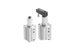 QCK pinza pneumatica rotante a pressione QCKR16/32 QCKL40 angolo 63 cilindro 90 gradi 10-20-30(左旋QCKL25x20-S 带摆臂)