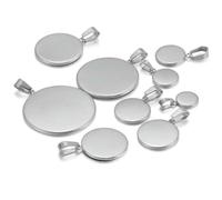 QCKNKMGG Basi grezze in Acciaio Inossidabile, Lunetta for Vassoio Base cabochon in Acciaio Inossidabile da 10 Pezzi 6-30 mm Bicolore(Steel,18mm)