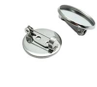 QCKNKMGG Basi grezze in Acciaio Inossidabile, Spilla in Acciaio Inossidabile Chiusure Pin Base Disco Vassoi cabochon Vuoti Barra Posteriore 5 Pezzi 12-30 mm(Inner Dia 20MM)