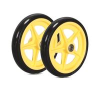 QCKNKMGG Carrello per la Spesa Ruote in plastica 1 Paio di deambulatori for Sedia a rotelle da 7 Pollici, Pneumatici in Poliuretano Solido Antiscivolo, mozzo Ruota in plastica ABS Gialla