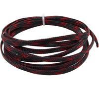 QCKNKMGG cartucce di cavo intrecciabile espandibile, Guaina for cavi 2-40mm 2-10M Multicolore(Black Red Cross,6MM-10 METERS)