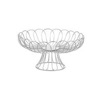 QCKNKMGG cesto di frutta di filo spinato, Cestino di frutta in metallo multicolore for verdura pane(Silver)