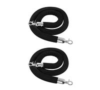 QCKNKMGG Corda di velluto per transenne, Corda barriera in velluto con ganci multicolore 1-3 m 1 o 2 set(Set of 2,Black 2.1m (6.9 feet))
