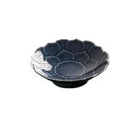 QCKNKMGG Il piatto, 1otus Piatto da dessert in ceramica con piedini multicolore S Adatto al microonde(Blue)