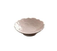 QCKNKMGG Il piatto, 1otus Piatto da dessert in ceramica con piedini multicolore S Adatto al microonde(Purple)