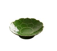 QCKNKMGG Il piatto, 1otus Piatto da dessert in ceramica con piedini multicolore S Adatto al microonde(Green)