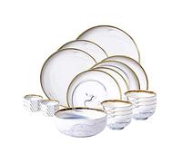QCKNKMGG Il piatto, Confezione da 20 set di stoviglie in ceramica for 6 persone