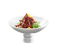 QCKNKMGG Il piatto, Piatto da portata in ceramica for ristorante, for dessert, macedonia di frutta, zuppa, pasta, antipasti, con piedini(6 Inch)