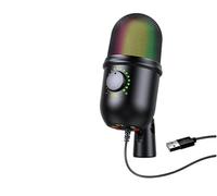 QCKNKMGG Microfono compatibile con i giochi Microfono a condensatore USB for PC for giochi in streaming, podcast YouTube con riduzione del rumore RGB