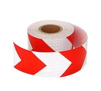 QCKNKMGG nastro riflettente, Nastro riflettente autoadesivo multicolore 3 m x 10 cm x 0,2 mm for uso esterno(Red White)