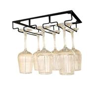 QCKNKMGG Scaffale per spezie, Portabicchieri da vino in ferro da parete | Multicolor, 30x22,5x5,5 cm, contenitore for armadietto da cucina: supporto a parete in ferro, 6 slot, basi da 5-9 cm(Black)