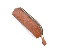 QCKNKMGG scatola di matite, Astuccio in pelle multicolore 180x50x55mm for ufficio scuola viaggio(Brown)