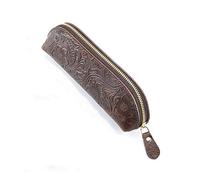 QCKNKMGG scatola di matite, Astuccio in pelle multicolore 180x50x55mm for ufficio scuola viaggio(Coffee)