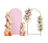 QCKNKMGG Supporto per fondale con Arco in Metallo Set di Supporto e Copertura for fondale ad Arco in Metallo Multicolore 4 Piedi-7,2 Piedi(Pale Pink,7.2ft 6.6ft 6ft)