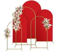 QCKNKMGG Supporto per fondale con Arco in Metallo Set di Supporto e Copertura for fondale ad Arco in Metallo Multicolore 4 Piedi-7,2 Piedi(Red,7.2ft)