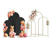 QCKNKMGG Supporto per fondale con Arco in Metallo Set di Supporto e Copertura for fondale ad Arco in Metallo Multicolore 4 Piedi-7,2 Piedi(Black,4ft 5ft 6ft)