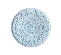 QCKNKMGG tappetino di silicone, Sottobicchieri resistenti al calore in diatomite multicolori rotondi(Blue)