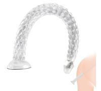 Qcpuuu Dildo anale, 48,5 cm Dildo Realistico in TPE con Potente Ventosa, Coda di DìḷĐò realistica grande, plug anale XXL, Sex Toy Erotico per Uomo, Donna, Coppia, Trasparente