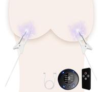 Qcpuuu Morsetti per capezzoli, clip per capezzoli, per donne con 8 modalità shock e olio per alleviare il dolore, clip per clitoride, Estim per uomo e donna