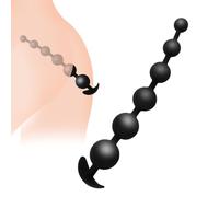 Qcpuuu Palline Anali, 32.5CM Palline Analesex in Silicone con 6 Anal Beads, Dilatatore Anale, Plug Anali, Dildo Anale, Analesex Toy, Sex toy per uomo e donna, Nero