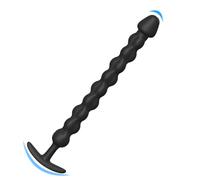 Qcpuuu Plug anale con palline anali in silicone, 32CM plug anale nero, catena anale con perline anali, dildo anale, masturbatore anale, uomini e donne, per la stimolazione sessuale passo dopo passo, M