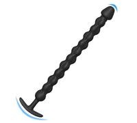 Qcpuuu Plug anale con palline anali in silicone, 42CM plug anale nero, catena anale con perline anali, dildo anale, masturbatore anale, uomini e donne, per la stimolazione sessuale passo dopo passo, L