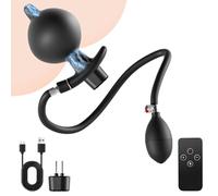 Qcpuuu Plug anale gonfiabile, plug gonfiabile in silicone con 12 modalità di scossa elettrica e 20 livelli di intensità, massaggiatore prostatico con stimolazione elettrica