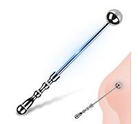 Qcpuuu Plug anale in metallo, plug anale in acciaio inossidabile da 235 mm, dildo con perle anali e impugnatura, giocattoli anali, per principianti (S)