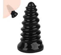 Qcpuuu Plug anale per donne e uomini, dildo a vite extra spesso nero, giocattoli anali, dilatatori anali, dildo anali, stimolatore anale, giocattolo sessuale per la stimolazione (S)