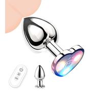 Qcpuuu Vibratore Anale, Plug Anale da Donna Anal Plug Analesex Dilatatore in Ano Donna con Luce Arcobaleno e 10 Modalità di Vibrazione, Anali Toys Vibratori Uomo Anali