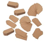 Qcwwy 200 Pezzi Etichette di Carta Kraft Etichette Vuote Fai-da-te Appese per Carte Regalo Segnalibri per Imballaggi da Forno con Dimensioni Mini 4x9 Cm Accessori per Indumenti in Carta Liscia Liscia