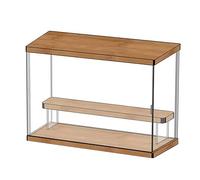 Qcwwy 3 Livelli Case di Visualizzazione Trasparente per Figure, Vetrina Acrilica LED Casella per la Cieca a Prova (Standard a 2 livelli standard 32x12x22,4 cm)