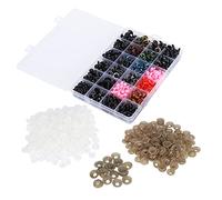 Qcwwy 460 Pezzi Occhi e Nasi per Bambola in Resina Plastica Multi-dimensione Colorati Sostituzione Artigianale Fai da Te con Scatole di Immagazzinaggio per Realizzare Bambole