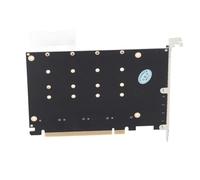 Qcwwy Adattatore PCIE Dual M.2 con Computer Indicatore -Legato, 4 Connessione Ad Alta velocità, Scheda di Attacco Soft