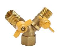 Qcwwy Adattatore per Rubinetto a 2 Vie in Ottone G1/2, Connettore per Rubinetto Doppio Tubo per Uso Industriale Domestico, con Valvole Regolabili On/off