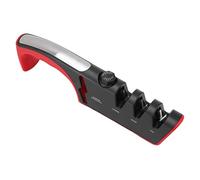 Qcwwy Affilacoltelli Utensile da a 3 Livelli per 11 X 2,8 Affilacoltelli Regolabile Multifunzionale Ergonomica (rosso)