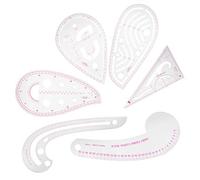 Qcwwy Altri Accessori per Cucito e Ricamo Strumento di Classificazione per Cucito con Vari Modelli di Forme per Design di Abbigliamento, Disegno, Modellistica, 6 Pezzi Multifunzionali, Righello