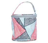 Qcwwy Altro Cucito Ricamo Tote Organizer per Accessori all'uncinetto Sacchetto Filato Maglia Stoccaggio, #012, Blaue Geometrie, Cartella portadocumenti