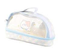 Qcwwy Astucci per Penna, Matita e Pennarelli per Studenti delle Scuole, Trucco, Cancelleria da Viaggio, Materiale Scolastico (gattino blu)