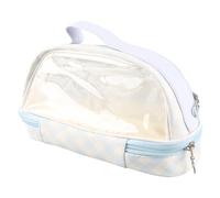 Qcwwy Astucci per Penna, Matita, Pennarelli, Materiale Scolastico, Trasparente, Doppio Strato, Grande capacità, Leggera, con Manico, per Studenti delle Scuole, Trucco, Cancelleria da Viaggio,