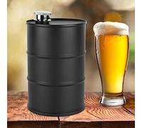 Qcwwy Barile di Birra da 700 Ml, Bicchiere per Bevande in Acciaio Inossidabile con Coperchio Sigillante, Grande capacità per Uso Esterno e in Viaggio (BLACK)