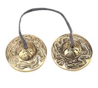 Qcwwy Campana Tibetana, Strumenti a Percussione Buddisti Campanelli Buddisti Tibetani Campana Piatti Tingsha per Meditazione Yoga Pratica Zen Terapia del Suono Guarigione(Motivo a Doppio Drago)