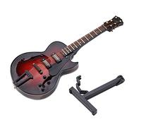 Qcwwy Chitarra in Miniatura, Mini Strumenti Musicali Chitarra in Legno Bassista di Display Ornamenti per Banco di Libreria Accanto Alla Decorazione per la Casa (Modello da 14 cm)