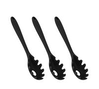 Qcwwy Cucchiaio Per Pasta In Silicone 3 Pezzi Cucchiaio Per Spaghetti In Silicone Grande Forchetta Per Pasta Per Tagliatelle Per Cucinare La Servire Mescolando Stoviglie (BLACK)