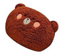 Qcwwy Cuscino Scaldamani in Peluche Cuscino Imbottito con Animali Carini con Espressione Vivida per la Camera da Letto dell'ufficio Domestico, Comfort Invernale Freddo (BROWN 28CM)
