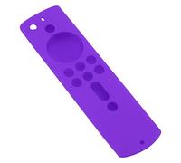 Qcwwy Custodia in Silicone Antiscivolo Antiurto, Cover Morbida in Silicone per Telecomando Fire TV Stick 4K, Completa accessibilità per i Proprietari di Animali Domestici (PURPLE)